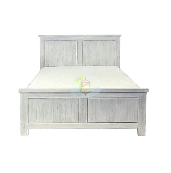 Amanda# NZ Pine White Wash White Wash Bed Frame | Queen| TR