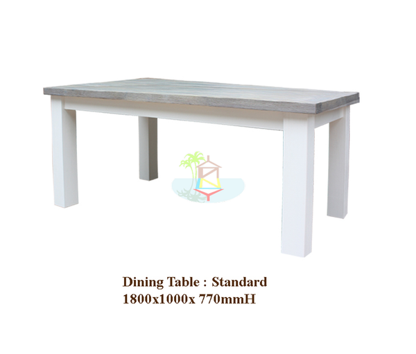 Ashland# Acacia White&Wood Ash Top Dining Table | 1.8M