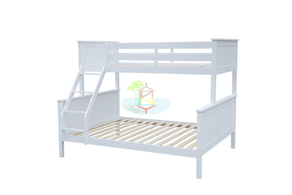 Lily# NZ Pine Bunk  Bed Frame | Single+Double | White color| TR