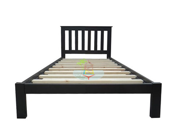 Classic# NZ Pine Simplicity Bed Frame | Single | Black color| TR