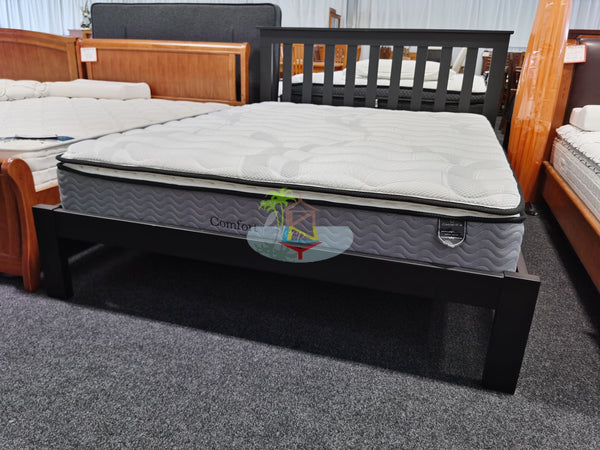 Classic# NZ Pine Simplicity Bed Frame | Double | Black color | LS