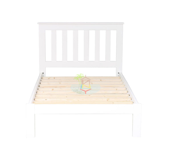 Classic# NZ Pine Simplicity Bed Frame | King-Single | White color | LS