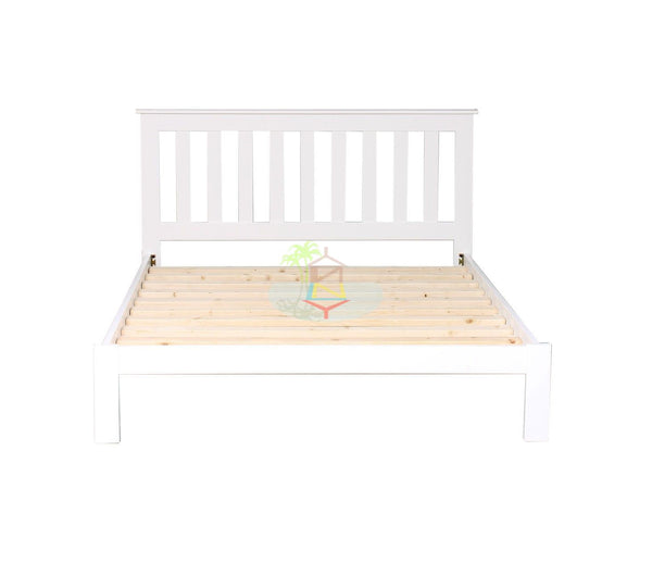 Classic# NZ Pine Simplicity Bed Frame | Double | White color| TR