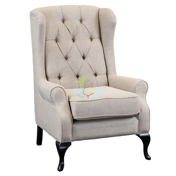 Daisy# Wing Chair Chesterfield Linen Armchair| TR