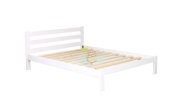 Tina# NZ Pine Simplicity Bed Frame | Double | White color| TR