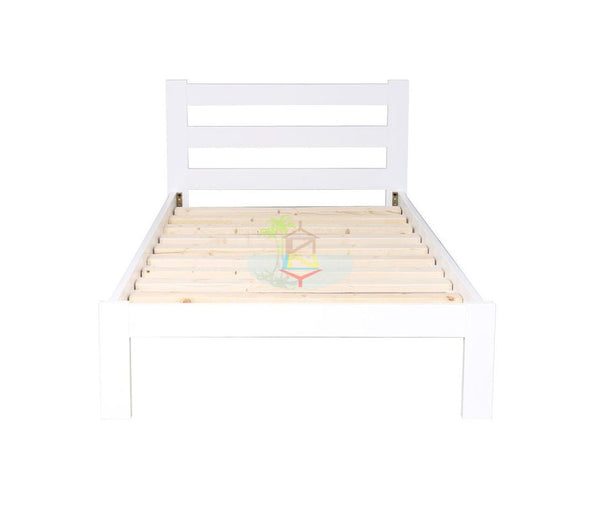 Tina# NZ Pine Simplicity Bed Frame | Single | White color| TR