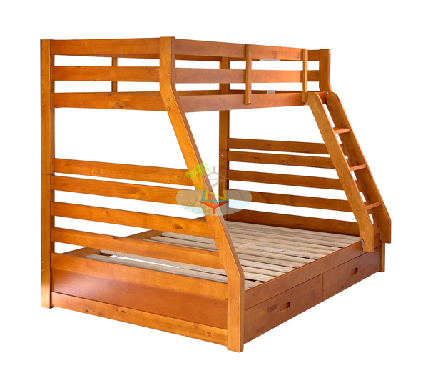 Tina# NZ Pine Bunk Simplicity Bed Frame | Single+Double | Pine color