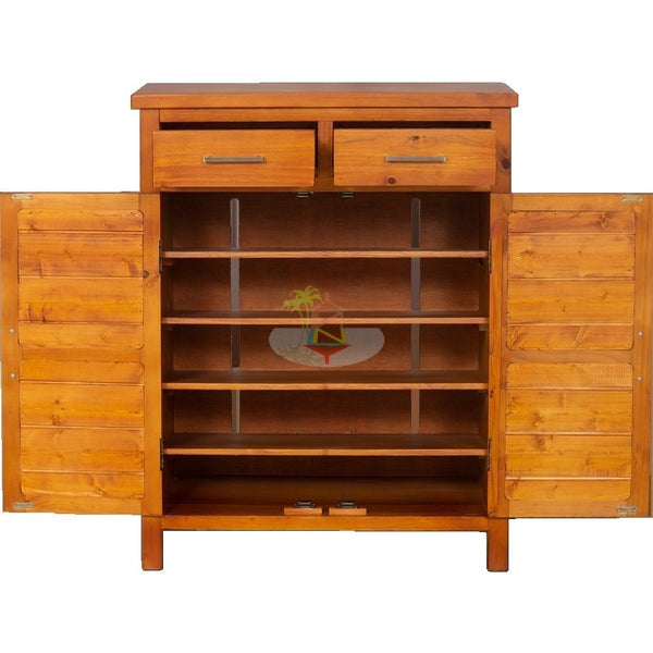 Tina# NZ Pine Simplicity Shoe Cabinet | Pine color